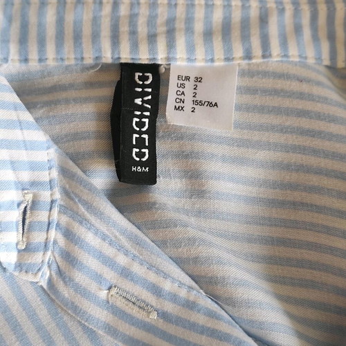 Women's striped H&M shirt like new, blue and white