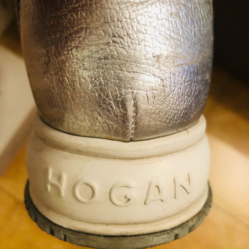 Hogan silver sneakers used, size 37