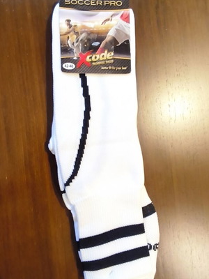 Soccer Pro XCode white sports socks size 42-46 new