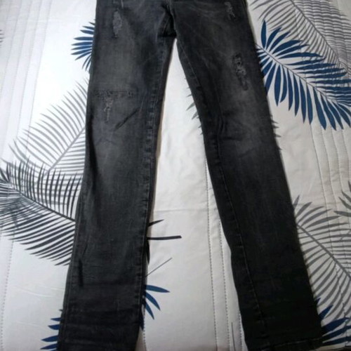 Back2jeans skinny black jeans like new with distressed details, size S