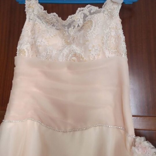 Wedding dress romantic salmon handmade, very good condition