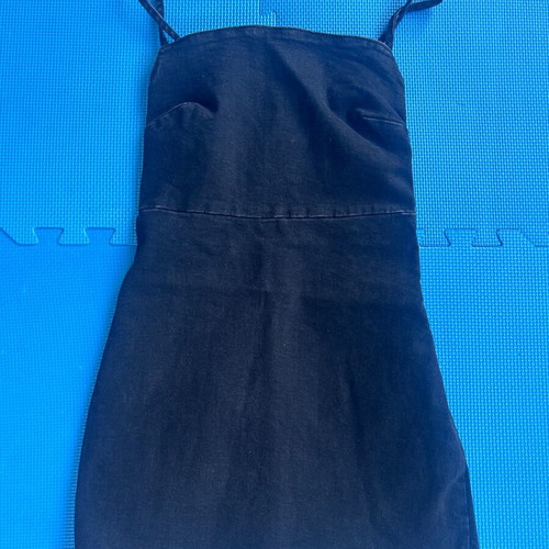 Black denim mini dress Zara like new, size small