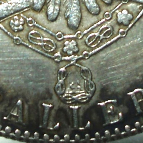 5 Lire 1891 coin used, Umberto I, Italian Eritrea