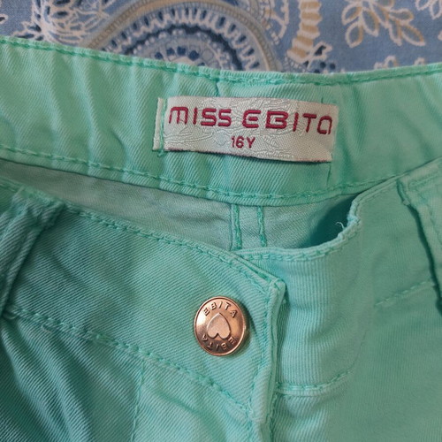 Girls' shorts size 16 Miss Ebita like new, turquoise