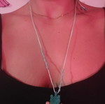 Turtle macrame necklace like new, turquoise