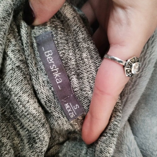 Bershka Grey Turtleneck With Cut-Out Shoulders Like New
