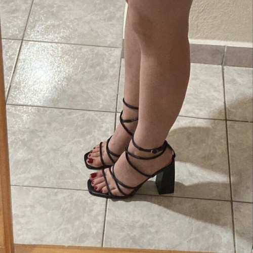 Black sandals used, comfortable and easy to match size 39-39.5