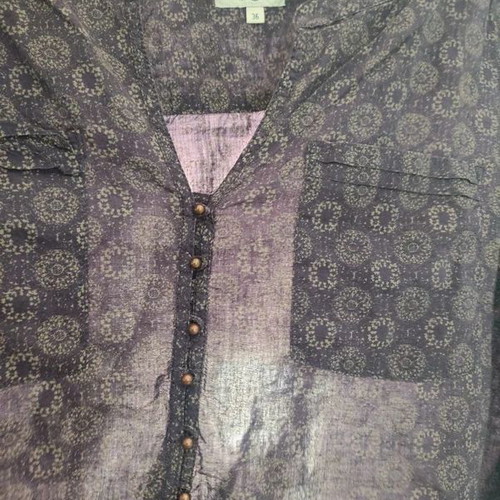 Tom Tailor lightweight blouse like new, sizes S/M/L, purple and cream