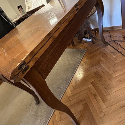 Vintage dining table with double surface