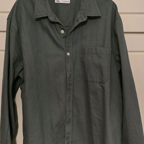 Zara shirt 100% cotton, like new, olive green, size XL