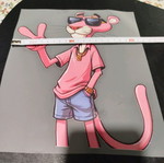 Pink Panther iron-on patch new
