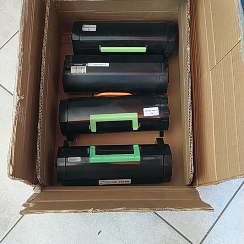 Lexmark 50F2H00 502H toner cartridges used, pack of 4, black