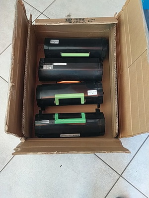 Lexmark 50F2H00 502H toner cartridges used, pack of 4, black