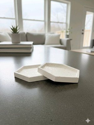 Hexagonal coasters new, set of 2 pieces