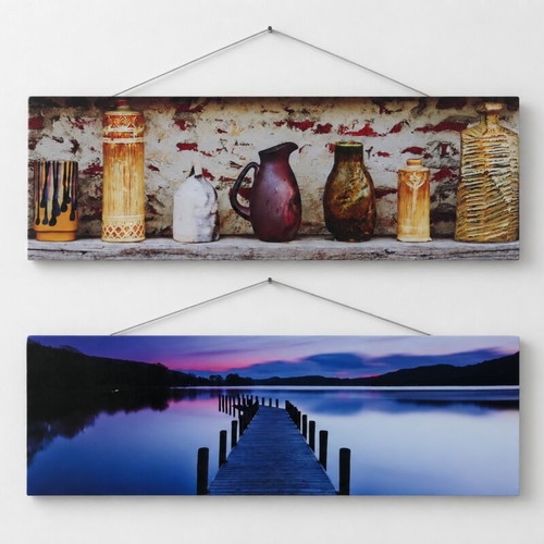 Decorative wall art set like new, about one meter each