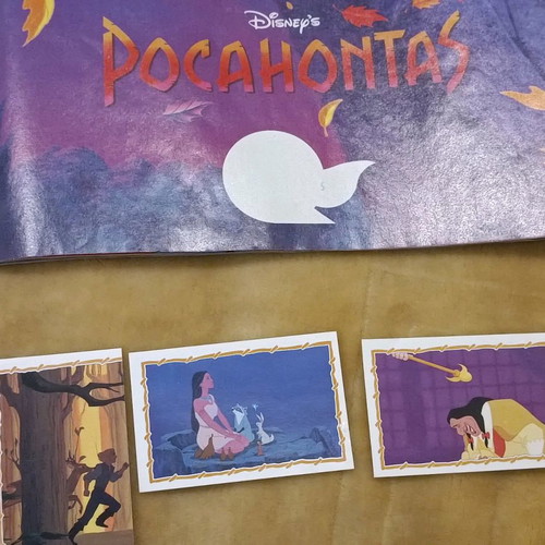 Pocahontas album used with 64 stickers and 3 rare Panini stickers
