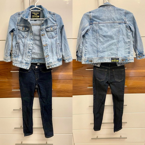 Denim set like new for boy 6-7 years, jacket and skinny blue jeans