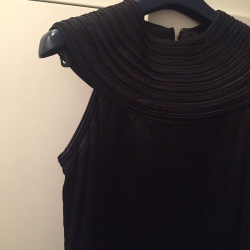 Emporio Armani Satin Dress Black Very Impressive Small Super Mini Neckline Cleopatra