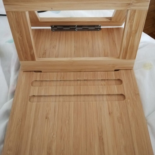 Wooden tablet stand like new with three positions, 26x20 cm