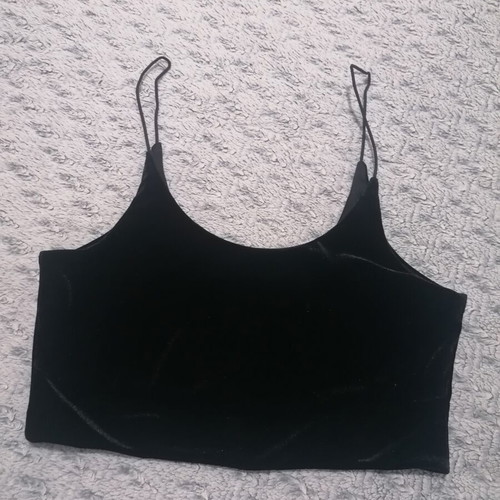 Mango velvet black top size M-L like new