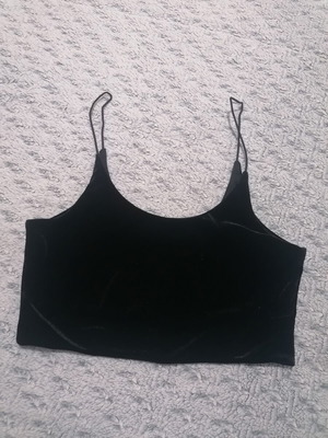 Mango velvet black top size M-L like new