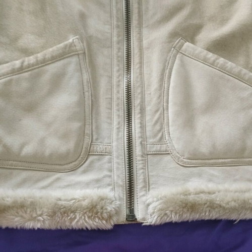 Event leather jacket used, beige, size M