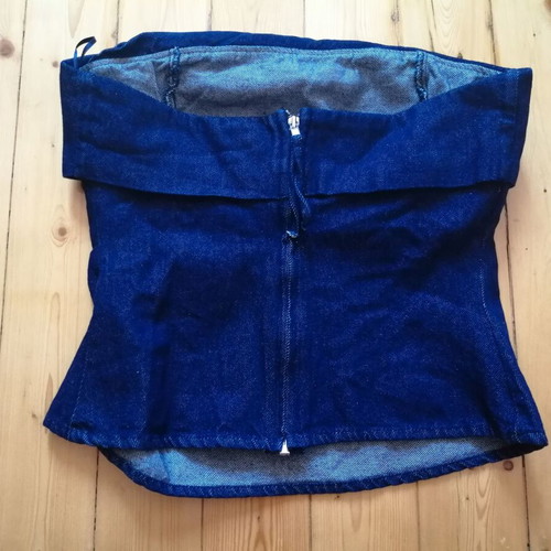 Zara denim corset bustier top size M