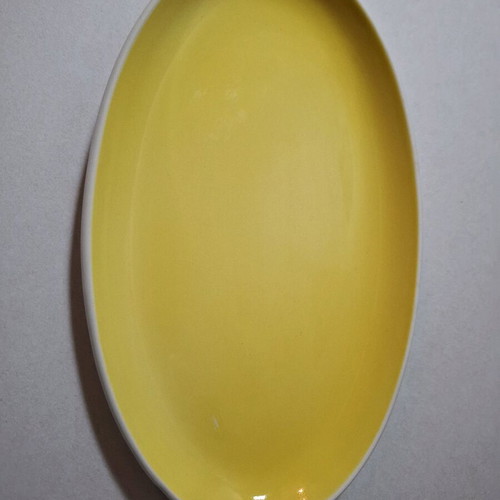 Ceramic oval platter small yellow used 23.5x14