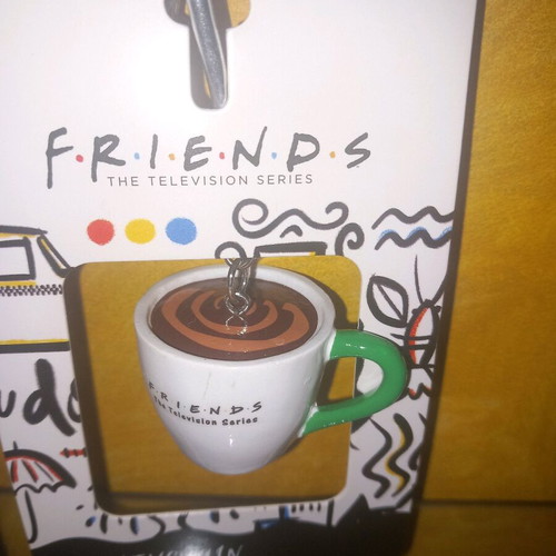 Friends collectible keychain new, solid clay, white and green