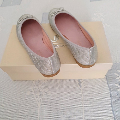 Bournazos ballet flats used, leather, silver, size 38 1/2