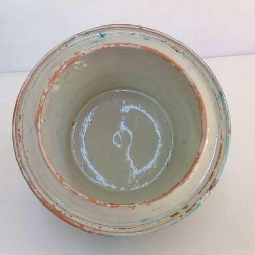 Vintage 1980 Moroccan Safi Vase Igolall/Dmani Handmade with Wooden Base