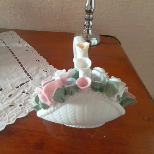 Vintage porcelain decorative basket like new