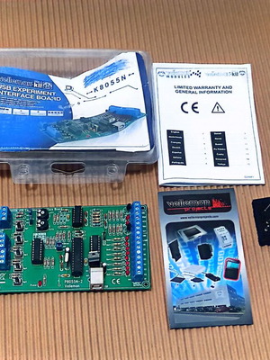 USB Experiment Interface Board used, with 5 digital and 2 analog inputs