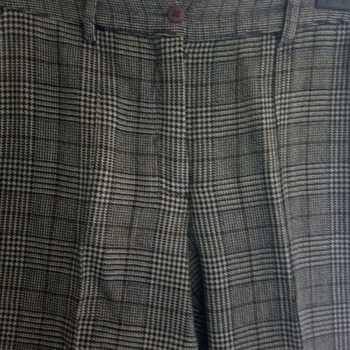 Wool plaid women's pants like new, size L, black and gray