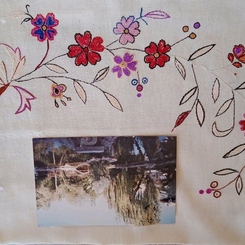 Old embroidery used, piece from a frame