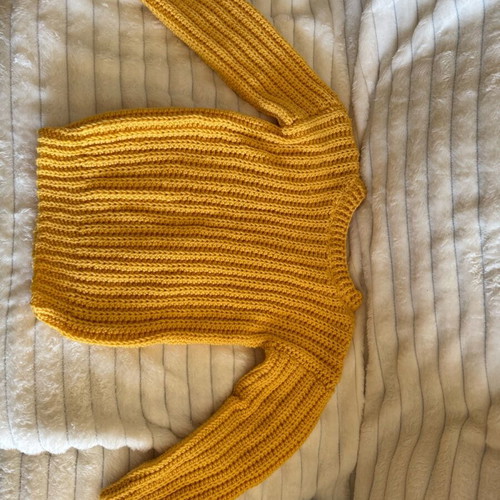 Hand Knitted Sweater for Girls 6 Years New Yellow