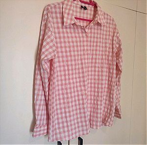 Vero moda medium καρό άσπρο ροζ πουκάμισο σε άριστη κατασταση