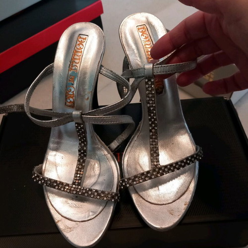High silver sandals used, size 36