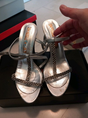 High silver sandals used, size 36