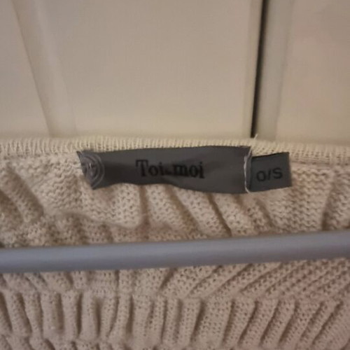 Toi&Moi women's cardigan like new with batwing sleeve white and beige