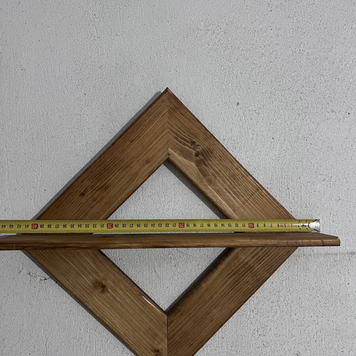 Handmade wall hanging with shelf pine wood oak finish