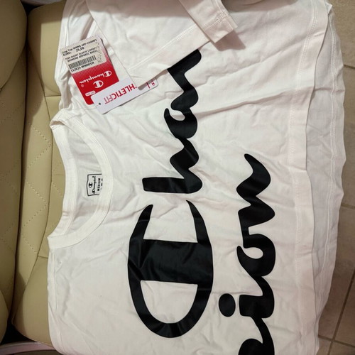 Champion crop top shirt new, white, size M