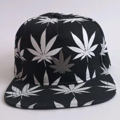 Marijuana hat new, one size, black and white