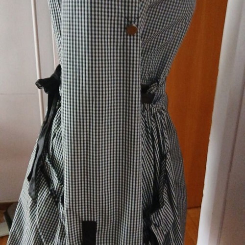 Summer dress black gray checkered like new, size M