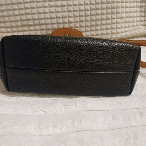 Women's crossbody bag new, small size, black with brown details