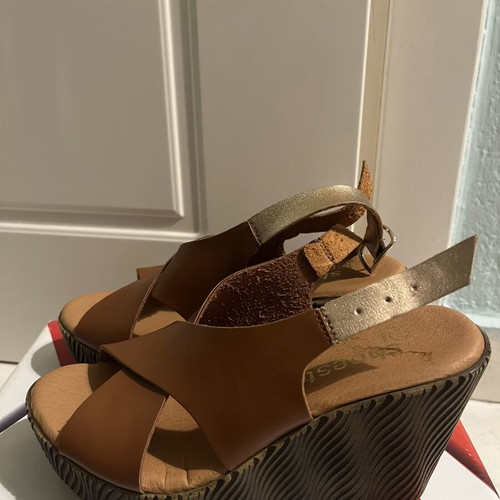 Leather platform sandals size 37 new