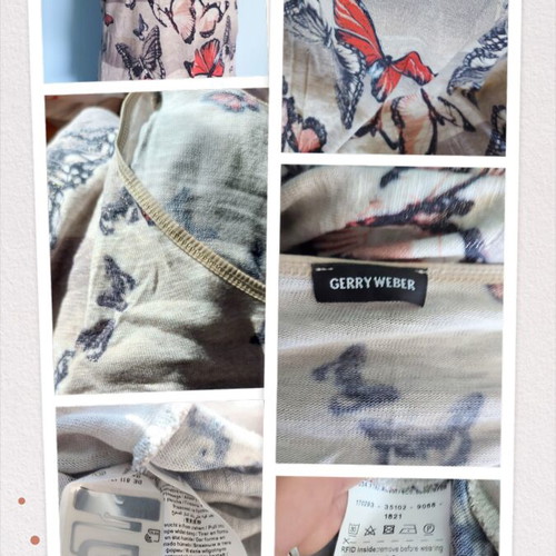 Gerry Weber women's tunic blouse with butterfly print, plus size