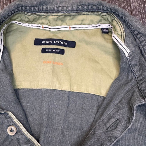 Marc O'Polo 100% linen shirt size M used, khaki green