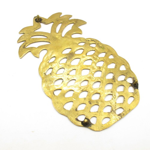 Vintage brass pineapple trivet 1970s 20.3 cm