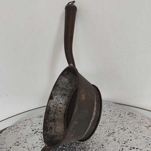 Tinned Tinplate Strainer used, vintage 1930s–1950s